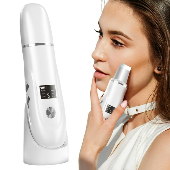 Pinkiou Skin Scrubber Ultrasonic Face Spatula Black Head Remover 4-in-1 for Deep Cleansing and Pore Extraction Face Tool Skin Care Women Gift