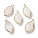 thumbnail image 1 of Natural Quartz Crystal Pendants Rock Crystal Pendants with Golden Brass Edge Faceted Horse Eye 22x12x5.5mm Hole: 1.8mm, 1 of 4