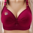 thumbnail image 2 of Bras for Women Push Up Plus Size Breathable Daily Underwear Small Print Bra Wine XS-4XL, 2 of 4
