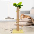 thumbnail image 6 of 39 inch Tall Cat Scratch Post for Indoor Cats with Natural Sisal Rope and Hanging Ball Scratcher Post Tree Kitten and Large Adult Cat Interactive Toy-Leaf, 6 of 8