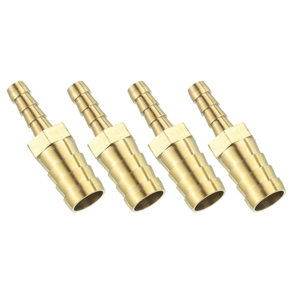 4 Pack Brass Hose Barb Fitting Straight Connector Coupler, 1/2"x1/4" ID Brass Fitting Air Hose Fittings Reducer for Connecting Water Fuel Air, Oil Hoses