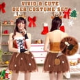 thumbnail image 5 of VETPW 5 Piece Reindeer Costume Adult,Tutu Skirt with Reindeer Antlers Headband Tails Face Temporary Tattoos Deer Fancy Dress Halloween Christmas Costume Cosplay Outfits for Women Party Costume, 5 of 7
