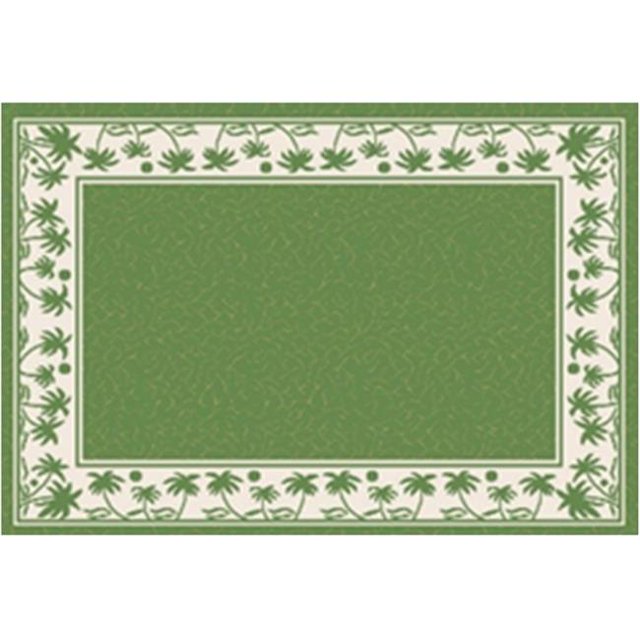 Great American Distributors IOFN.04.GR.7R 7 ft. Island Breeze Palms Floral & Botanical Rug, Green & Cream