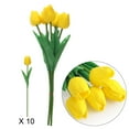 thumbnail image 2 of Deago 10 Pcs Artificial Tulips Flowers Real Touch PU Tulips Arrangement Bouquet for Home Room Office Party Wedding Decoration (Yellow), 2 of 7