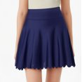 thumbnail image 6 of XIAONU Women's Scalloped Hem Swim Skirt Solid Summer Beach Swim Bottom Skort, 6 of 7