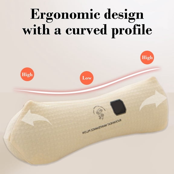 Darzheoy Buckwheat Neck Support Pillow,Cooling Cervical Neck Support Pillow,Adjustable Bolster Buckwheat Roll Pillow Neck Pain Relief for Back and Side Sleepers Neck Pillows for Sleeping