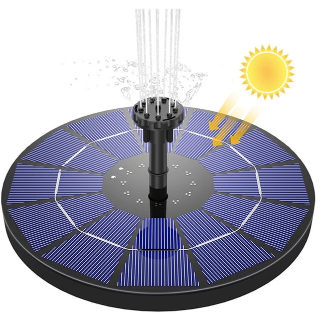 Bomba de fuente solar, bomba de agua solar Fuente flotante batería incorporada, con 6 boquillas, para baño de pájaros, pecera, estanque o decoración de jardín bomba de aireador solar Xemadio 220855