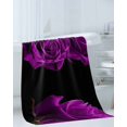thumbnail image 3 of Purple Rose Towel Set of 3, Soft Microfiber Bath Towels, Hand Towel, Washcloths, Vintage Abstract Garden Flower Floral Black Quick-Dry Absorbent Towels for Bathroom Kitchen Hotel Beach Gym Spa, 3 of 7