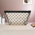 thumbnail image 5 of 3 Pcs Mesh Flocking Heart Pattern Makeup Bag for Business Beige Mesh Fabric, 5 of 6