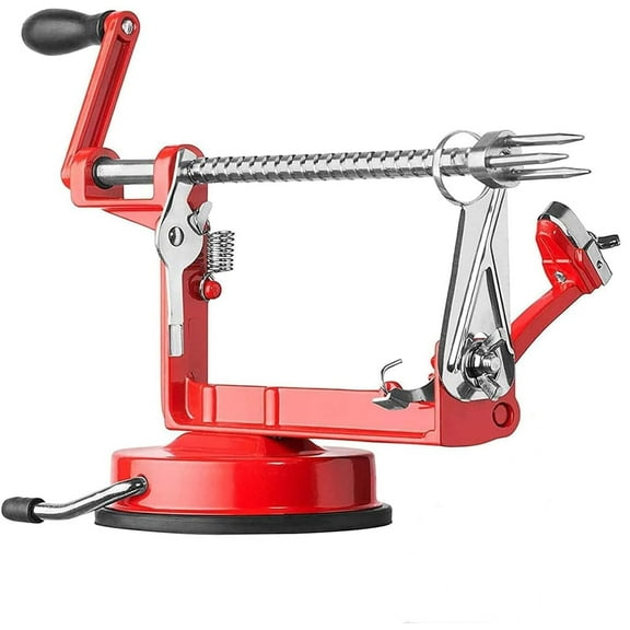 PandaTop Apple Peeler,Stainless Steel Apple Peeler Slicer Corer with Powerful Suction Base for Apples Pears Potatoes(Red)