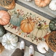 thumbnail image 4 of Fall Pumpkins Doormat Indoor Outdoor Outside Autumn Thaksgiving Floral Decorative Front Welcome Door Mat Non-Slip Rubber Backing Seasonal Kitchen Entrance Floor Decoration 17 x 29 Inch, 4 of 6
