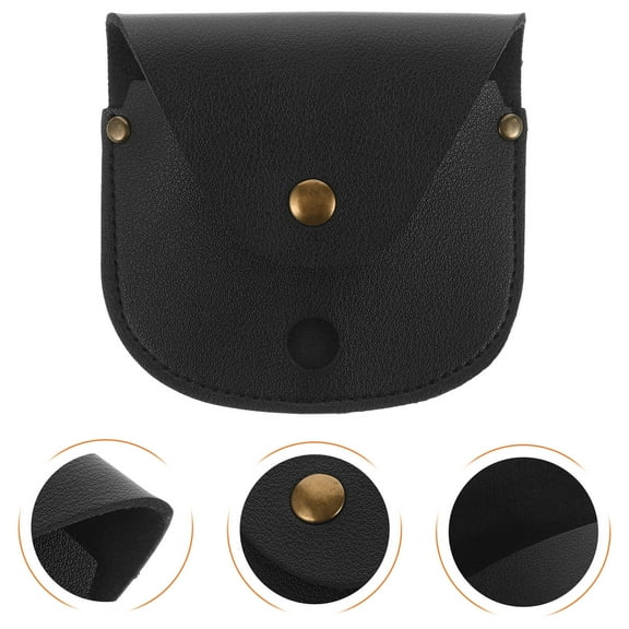 Houderco Classic Pocket Watch Display Case Black Pu Leather 1Set 3.5X3.5X0.4In