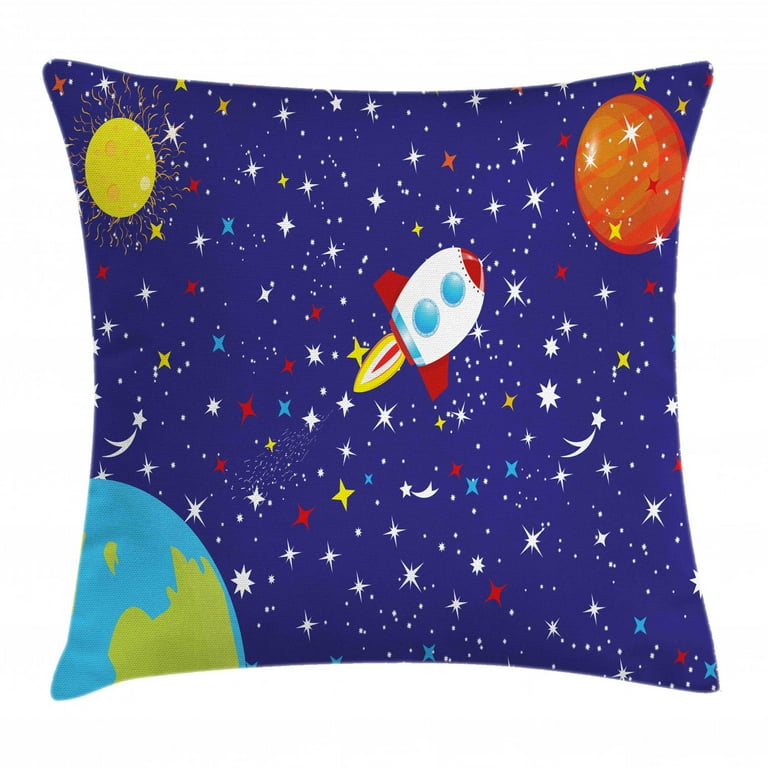 Outer space throw clearance pillow