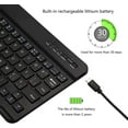 thumbnail image 5 of Ultra-Slim Bluetooth Keyboard Portable Mini Wireless Keyboard Rechargeable for Apple iPad iPhone Samsung Tablet Phone Smartphone iOS Android Windows (10 inch Black), 5 of 7