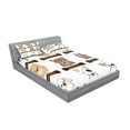 thumbnail image 2 of Ambesonne Animal Fitted Sheet & Pillow Sham Set, Boston Terrier Dogs, Full, Grey Cream White, 2 of 2