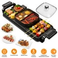 thumbnail image 3 of 2800W Hot Pot Electric with Grill, TeqHome 2 in 1 Smokeless Indoor Non-Stick Electric Pot and Griddle for 3-10 People Korean BBQ Steaks Shabu Shabu Independent Temperature Control Black, 3 of 12