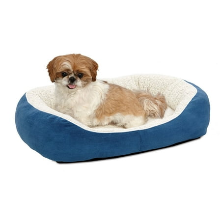 UPC: 0027773019145 | Overstuffed Micro-Terry Cuddle Pet Bed for Small Dogs & Cats Blue