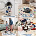 thumbnail image 6 of Washable Alphabet ABC Round Rug 3.14ft, Kids Astronaut Space Circle Carpet, Soft Non-Slip Educational Area Rug for Classroom, Playroom & Kids Room Decor, Blue, 6 of 11