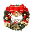 thumbnail image 1 of Corona de abeto navideño de 15,7 pulgadas con bolas de colores y percha de metal, corona de puerta principal, 1 of 5