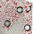 thumbnail image 5 of Ambesonne Valentines Grommet Curtain, Red and White Sketch, 50" x 54", Scarlet White, 5 of 6