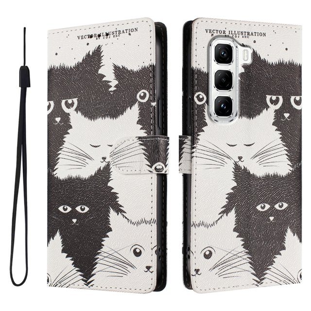 FOXDOCK Funda Tipo Cartera para infinix Hot 50 Pro 4G con Soporte y Correa – Diseño de Patrones Lindos
