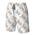 thumbnail image 5 of Kdxio Gray Rabbit Pattern Mens Casual Shorts - Drawstring Summer Beach Sports Shorts for Men, 5 of 9