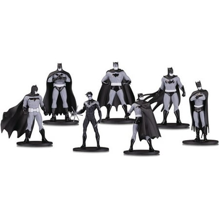 Batman Black & White Mini PVC Figure 7 Pack Set 1