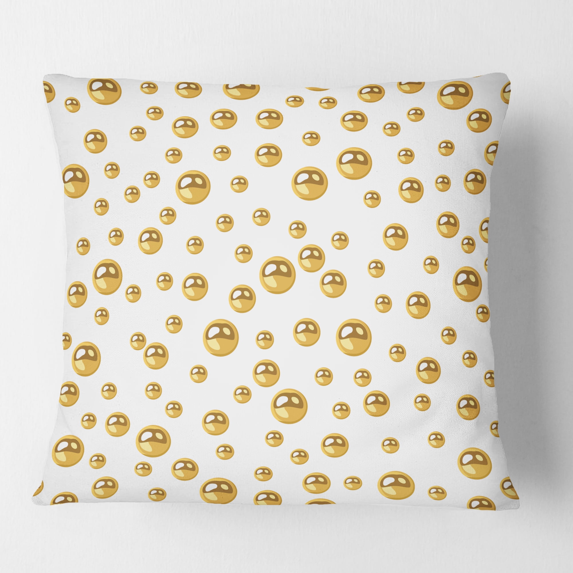 Designart Golden Circular Pattern II' Mid-Century Modern Throw Pillow - 18x18
