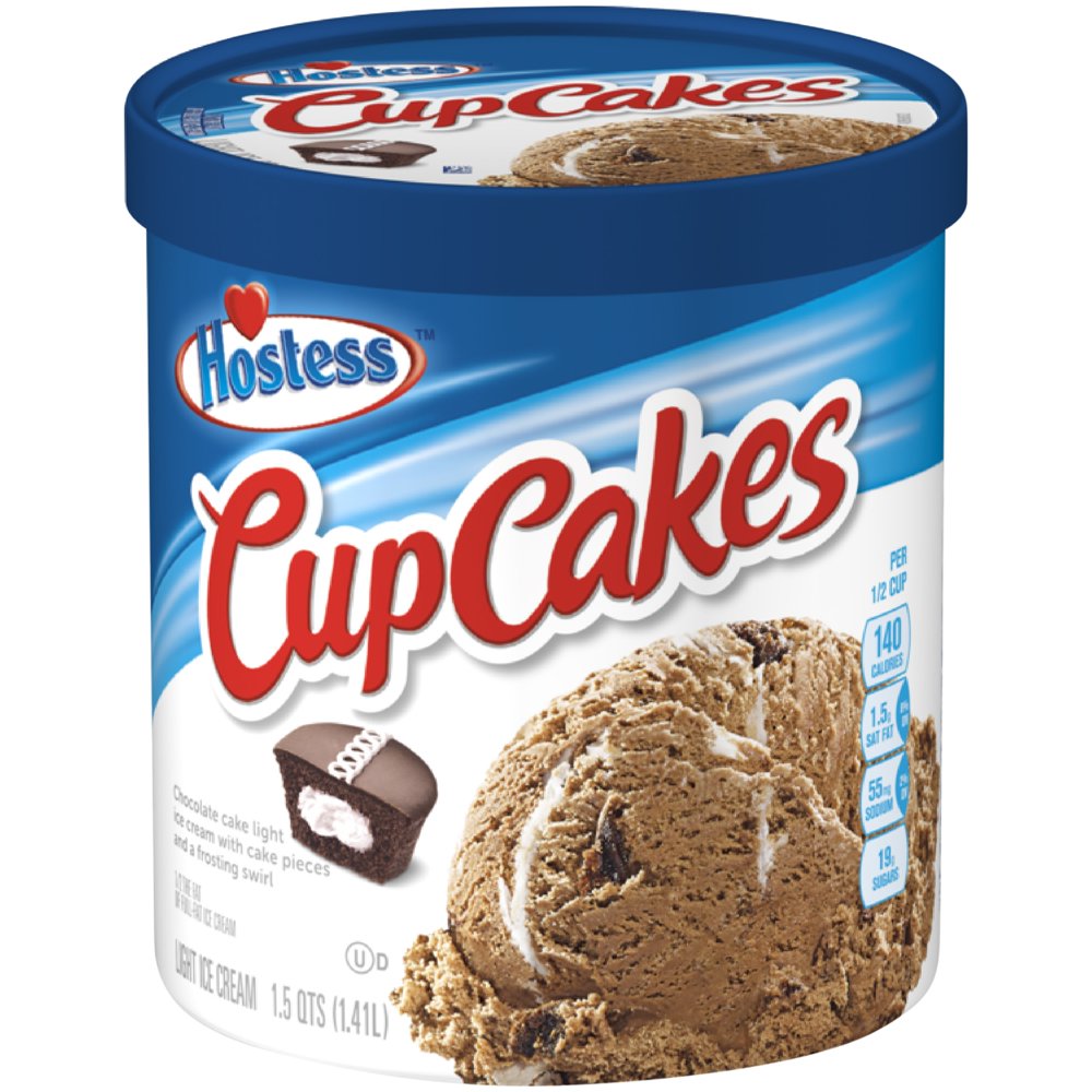 Hostess Cupcake Light Ice Cream, Chocolate Cake with Hostess Cupcake Light Ice Cream, Chocolate Cake with