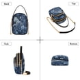 thumbnail image 4 of Shoulder Handbag Women's Crossbody Handbags 5.91x3.15x8.27 Inch Bank Card Bag Cash Bag Key Bag Dark Blue Flowers and Leopards, 4 of 7