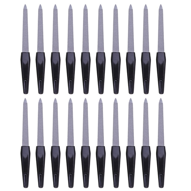 20 limas de uñas de doble cara para manicura, lima de tiras de lijado, herramienta de manicura resistente