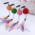 thumbnail image 3 of 2PCS Cat Wand Toy Creative Rattan Ball Cat Toy Fake Feather Kitten Toy with Bell, 3 of 10