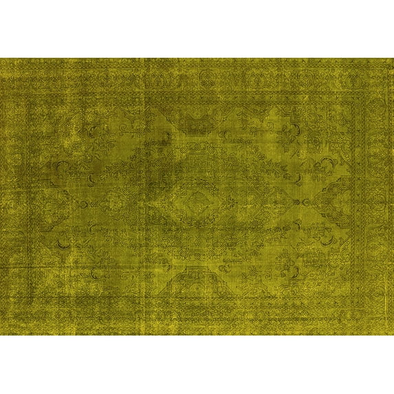 Ahgly Company Indoor Rectangle Persian Yellow Bohemian Area Rugs, 2' x 5'