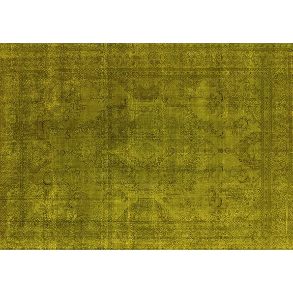 Ahgly Company Indoor Rectangle Persian Yellow Bohemian Area Rugs, 5' x 7'