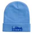thumbnail image 5 of Dallas City Skyline Embroidered 12 Inch Long Knitted Beanie - Sky Blue OSFM, 5 of 5