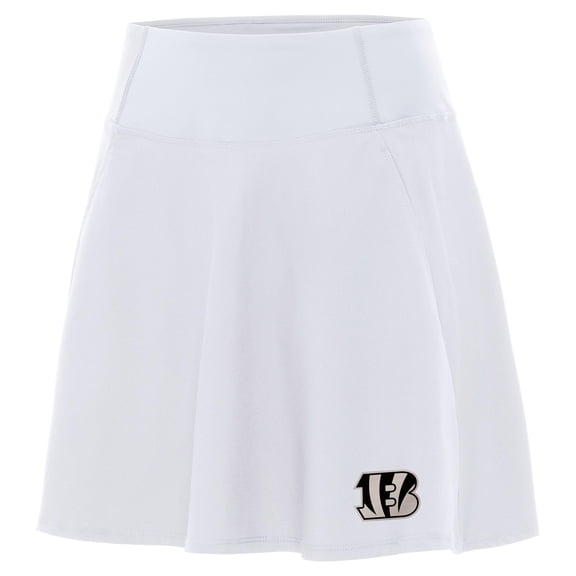 Women's Antigua White Cincinnati Bengals  Brushed Carbon Chip Skort