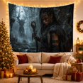 thumbnail image 3 of Figure Skin Long with Braided Hair Slightly Looking, Spooky Gothic for Gothic Decor Fans, Dark Art Decor, Halloween Gift, Tapestry Wall Hanging for Bedroom and Dorm, 3 of 7