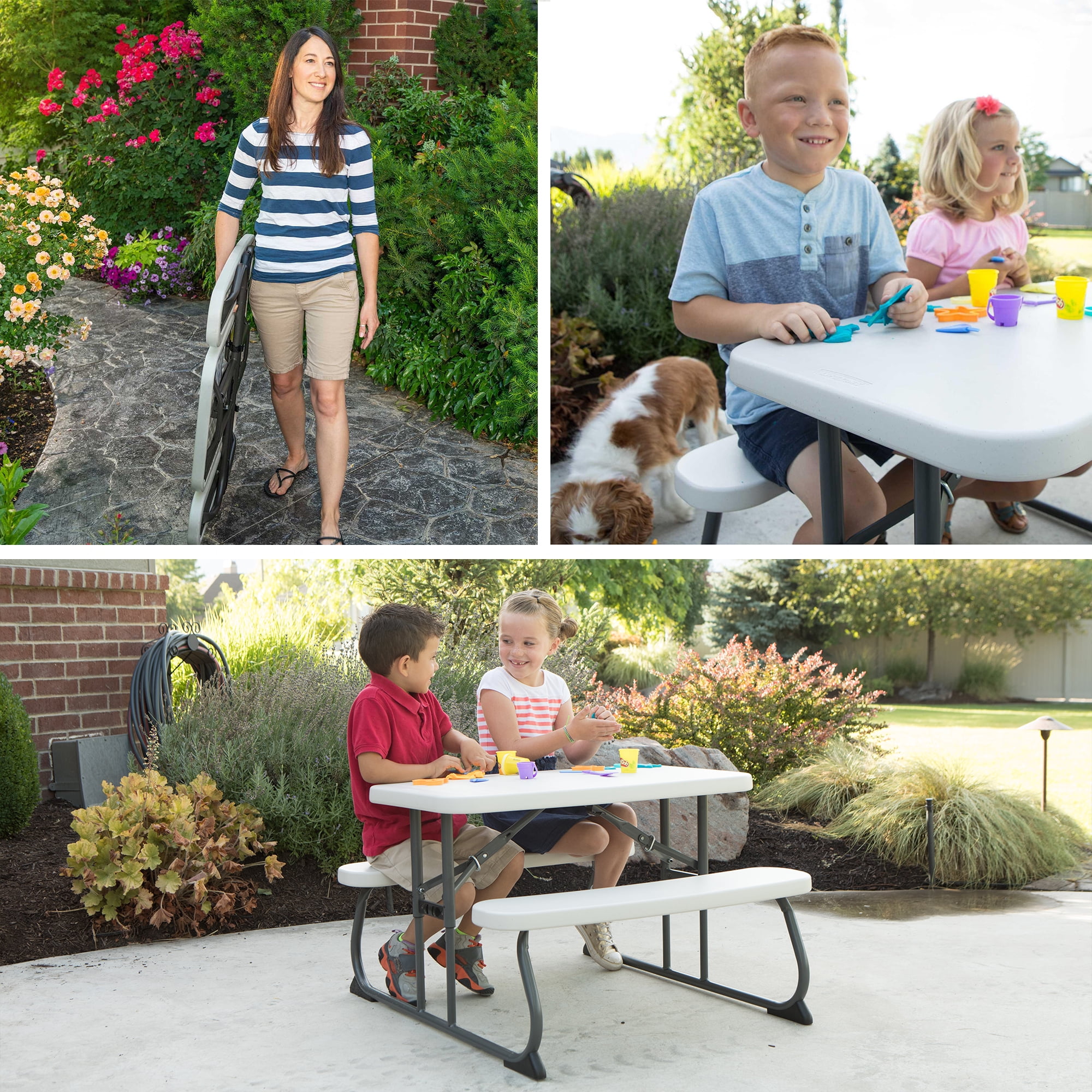 Lifetime Children's Polyethylene Picnic Table, All-Occasion, Almond (260256)