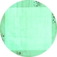 thumbnail image 1 of Ahgly Company Indoor Round Solid Turquoise Blue Modern Area Rugs, 7' Round, 1 of 4