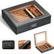 thumbnail image 1 of Humidor de puros con tapa de vidrio, higrómetro, humidificador y divisor, capacidad para 20 puros, ideal para viajes al aire libre, negocios y regalos., 1 of 5