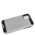 thumbnail image 4 of Apple iPhone 11 PRO Phone Case Heavy Duty Brushed Texture Slim Hybrid Shock Proof Dual Layer Hard PC & Soft TPU Armor Defender Protective Rubber Rugged SILVER Thin Cover for Apple iPhone 11 Pro / 5.8", 4 of 5