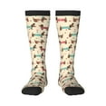 thumbnail image 2 of Picia Women Crew Soft Moisture-wicking Socks Dachshund Dog Puppy Pattern Design Cotton Socks, One Size fit All, 2 of 9