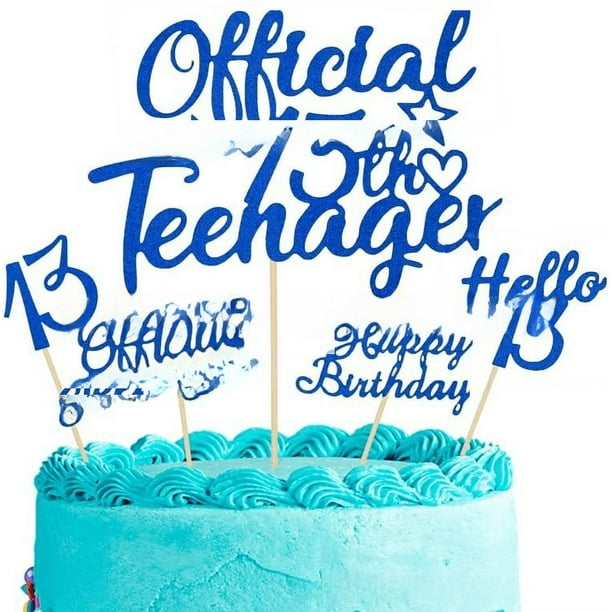 Pastel de feliz cumpleaños número 13 Decoraciones para hornear para fiesta oficial de adolescentes número 13