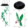 thumbnail image 2 of Morttic 2 PACK Solar Hummingbird Wind Chime, Color Changing Mobile LED Solar Wind Chime Outdoor Mobile Hanging Patio Light, Porch, Deck, Garden Decor, 2 of 6