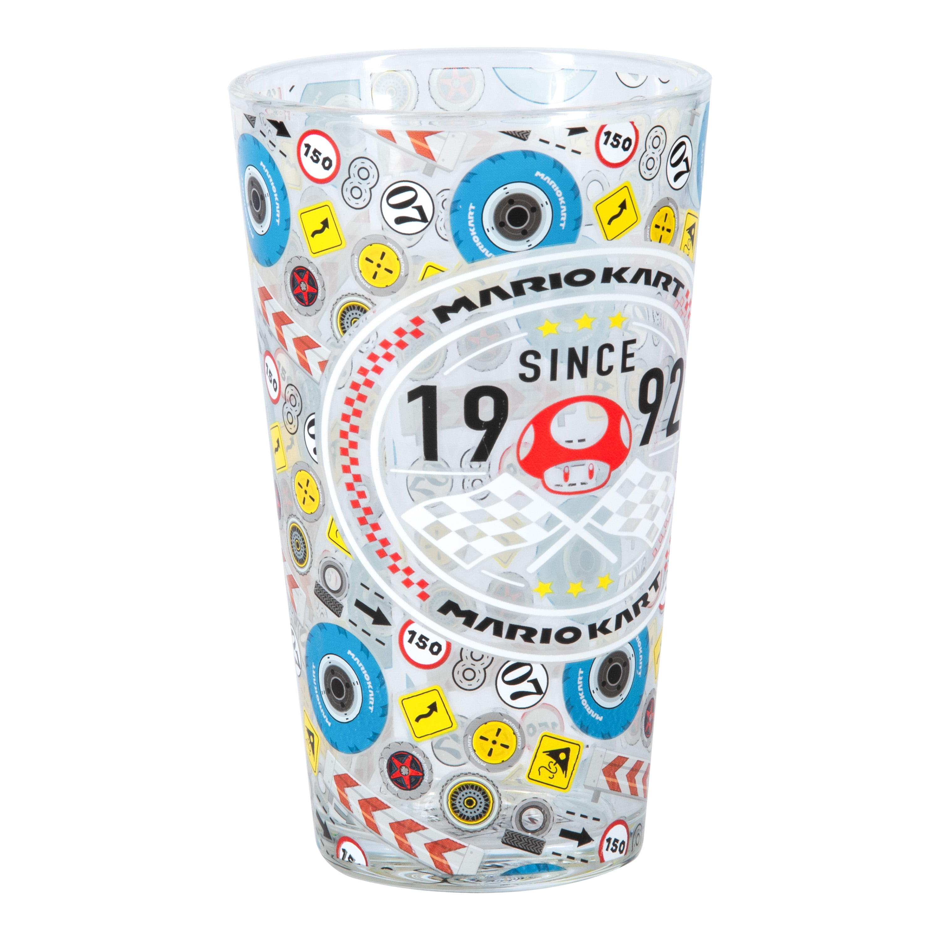Paladone Mario Kart Inspired Drinking Glass Tumbler Cups Set of 2 Glasses