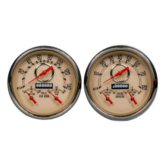 New Vintage USA 37257-02 Woodward Series Gauges, 3 in 1, Beige