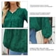 thumbnail image 4 of Blusa con cuello en V y manga larga con estampado de textura, color puro, tops casuales de moda para mujer, 4 of 5