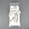 thumbnail image 1 of Ambesonne Music Bedding Set 3 Pcs, Sketchy Solo Jazz Band, Twin, Green Brown White, 1 of 3