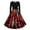 Red, variant on Lorytime Midi a Line Dresses for Women Christmas Snowflakes Crew Neck Elegant Dress Long Sleeve Party Dresses with Belt