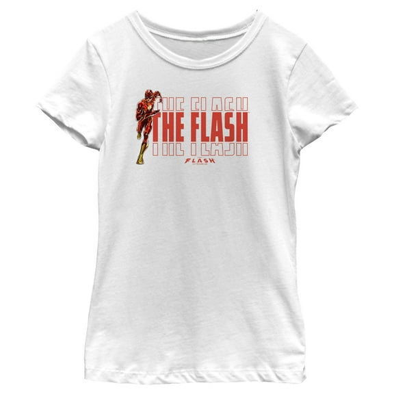 Girl's The Flash Speedster Barry Allen Logo  Graphic Tee White Medium